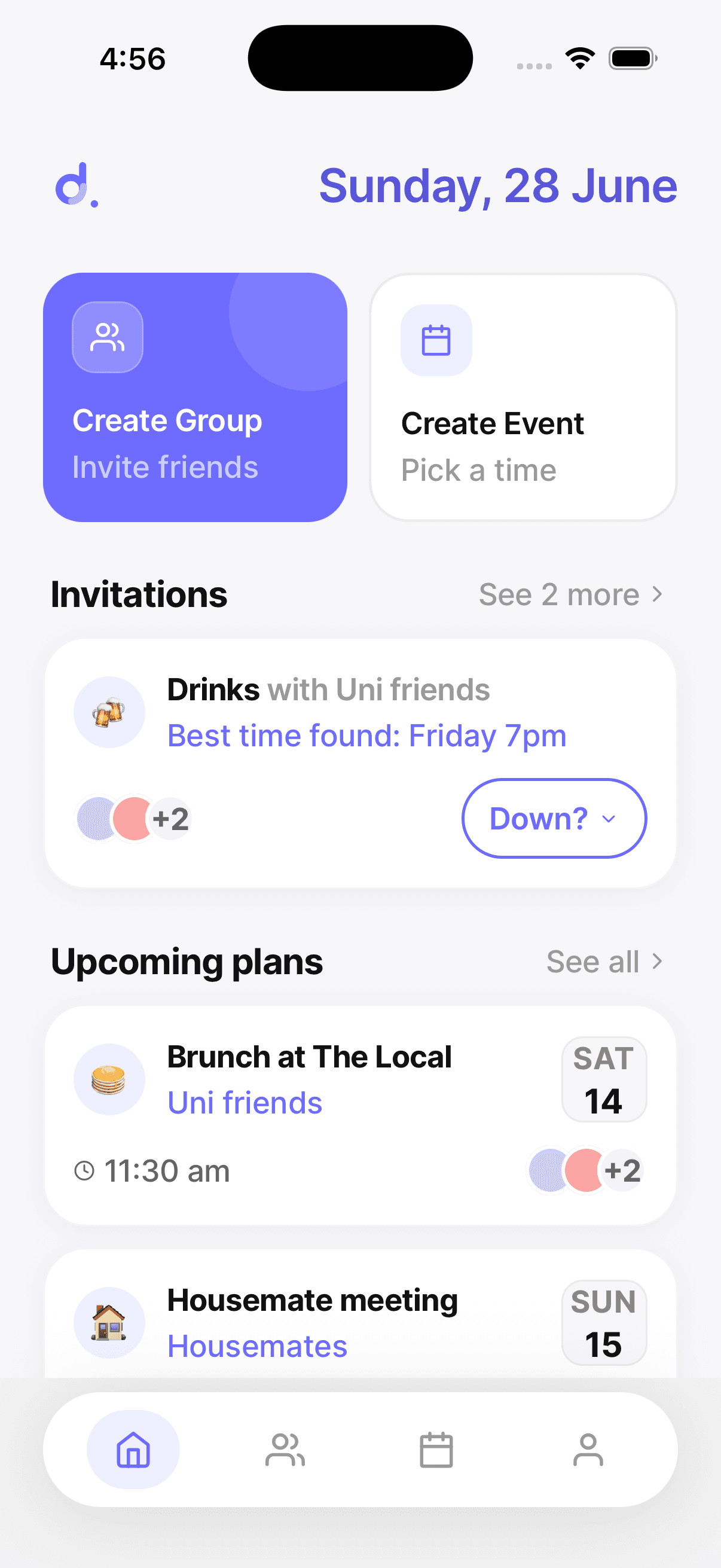 down app splash screen